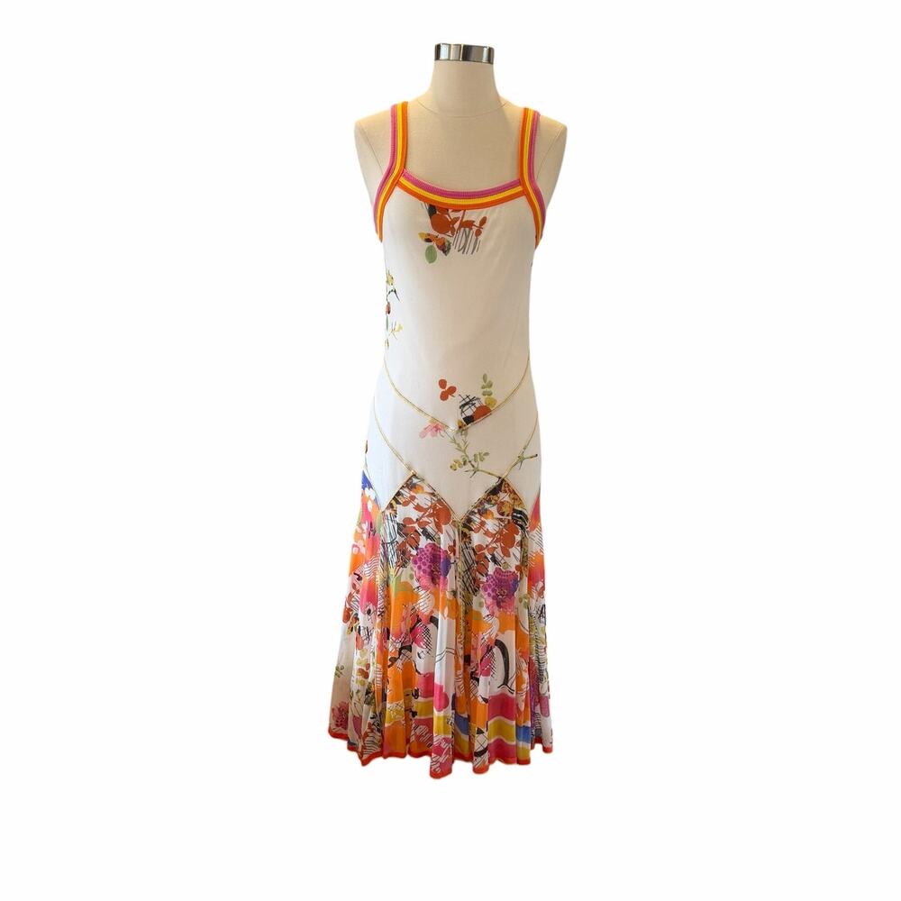 Rare Didier Parakian Paris Art Print Handkerchief Hem Dress Y2K - Picture 2 of 7